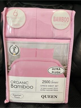 BAMBOO Pink Ultra Plush Queen 6-Piece Sheet Set